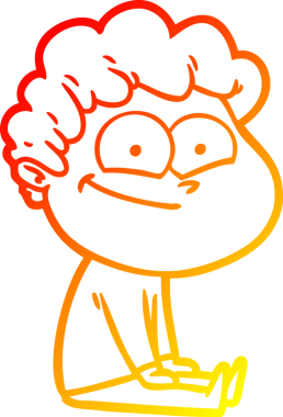 Bir insan tarafından çizilmiş mutlu bir adamın çizgi çizimi.