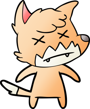 Bir insan tarafından çizilmiş ölü tilki çizgi filmi