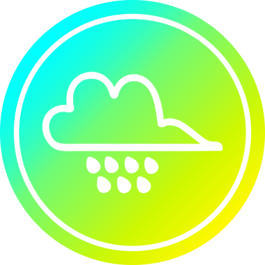 Bir insan tarafından çizilen serin gradyan bitiş ile yağmur bulutu dairesel simgesi