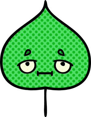 bir insan tarafından çizilmiş dışavurumsal yaprağın çizgi roman tarzı