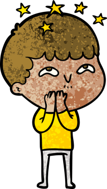 çizgi film bir insan tarafından çizilmiş hayret verici çocuk.