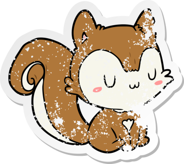 Bir insan tarafından çizilmiş bir sincabın sıkıntılı çıkartması.