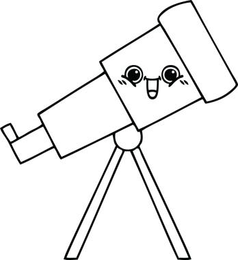 Bir insan tarafından çizilmiş bir teleskop çizimi