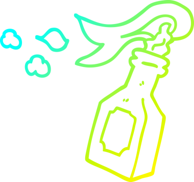 Bir insan tarafından çizilmiş bir molotof kokteylinin soğuk gradyan çizimi.