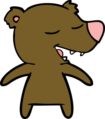 Bir insan tarafından çizilmiş çizgi film ayısı.