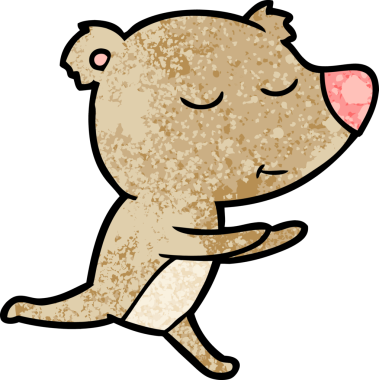 Bir insan tarafından çizilen mutlu çizgi film ayısı