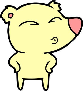 bir insan tarafından çizilmiş bir karikatür ıslık ayısı