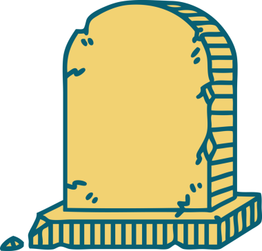 Bir insan tarafından çizilmiş bir mezar taşının ikonik dövme şekli