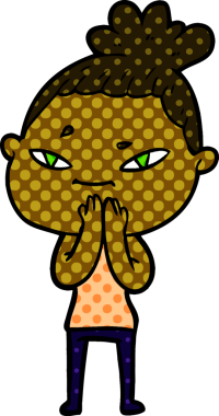 Bir insan tarafından çizilmiş karikatür kadın.