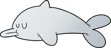 bir insan tarafından çizilmiş karikatür yunusu