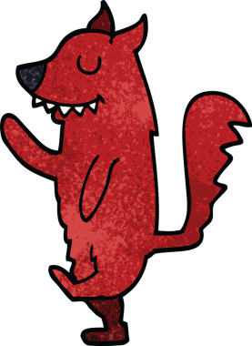 Bir insan tarafından çizilmiş karalama tilkisi yürüyüşü.