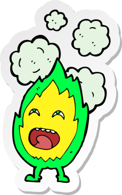 Bir insan tarafından çizilmiş çizgi film karakteri çıkartması.