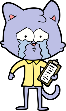 Bir insan tarafından çizilmiş çizgi film kedisi.