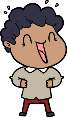 Bir insan tarafından çizilmiş mutlu bir adam.