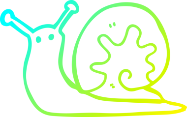 Bir insan tarafından çizilmiş soğuk çizgi bir salyangoz çizimi