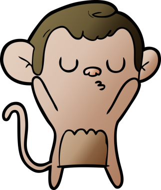 Bir insan tarafından çizilmiş çizgi maymun.