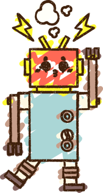 Bir insan tarafından çizilen robot tebeşiri.