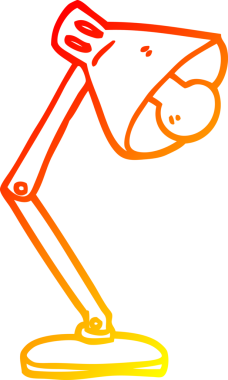 Bir insan tarafından çizilmiş çizgi film ofis lambasının sıcak çizgi çizimi