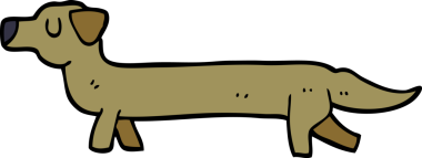 Bir insan tarafından çizilmiş karalama dachshund.