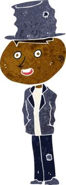 Bir insan tarafından çizilmiş komik bir serseri.