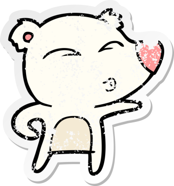 Bir insan tarafından çizilmiş kutup ayısını açıklayan karikatür çıkartması.