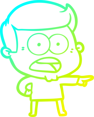 Bir insan tarafından çizilen bir karikatürün soğuk gradyan çizimi.