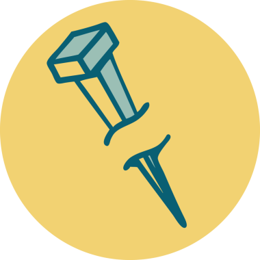 Bir insan tarafından çizilmiş demir çivinin ikonik dövme şekli