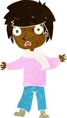 Bir insan tarafından çizilmiş mutsuz çocuk çizgi filmi.