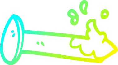 Bir insanın çizdiği kanlı çivinin soğuk gradyan çizgisi.