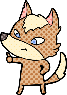 Bir insan tarafından çizilmiş dost canlısı bir kurt.