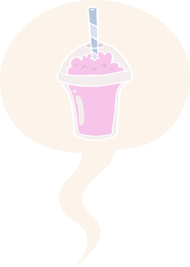 bir insan tarafından çizilmiş eski usul konuşma baloncuklu çizgi film smoothie