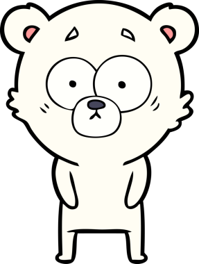 Bir insan tarafından çizilmiş sürpriz kutup ayısı karikatürü