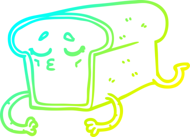 Bir insan tarafından çizilmiş bir somun ekmeğin soğuk gradyan çizimi