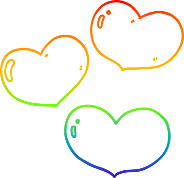 Gökkuşağı gradyan çizgi çizimi Bir insan tarafından çizilmiş aşk kalpleri