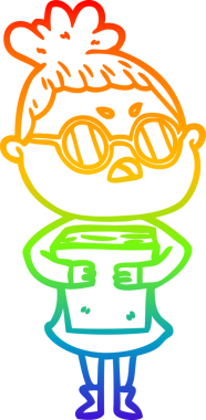 Gökkuşağı gradyan çizimi bir insan tarafından çizilmiş bir çizgi film.