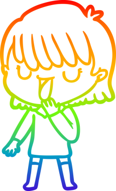 gökkuşağı gradyan çizimi bir insan tarafından çizilmiş bir karikatür kadın