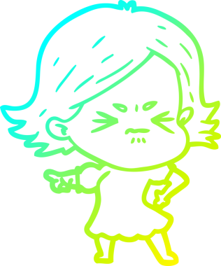 Bir insan tarafından çizilmiş kızgın bir karikatür çizimi.