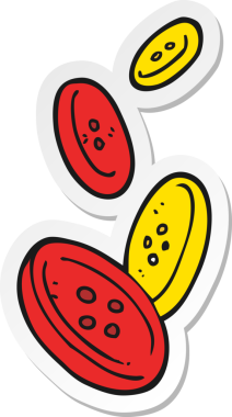 Bir insan tarafından çizilmiş karikatür düğmeleri etiketi