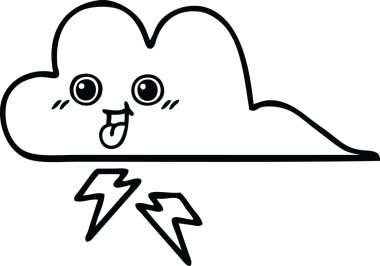 Bir insan tarafından çizilmiş bir fırtına bulutu çizimi