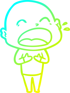 Bir insan tarafından çizilmiş kel adam diye bağıran bir çizgi film çizimi.