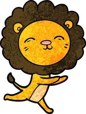 Bir insan tarafından çizilmiş koşu aslanı.