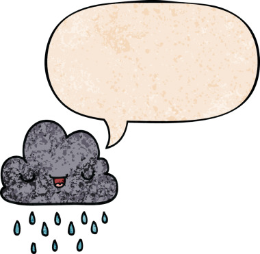 bir insan tarafından çizilmiş eski moda konuşma baloncuklu karikatür fırtına bulutu.