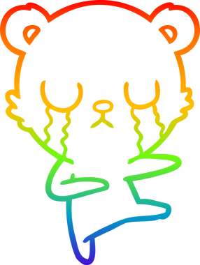 Bir insan tarafından çizilmiş ağlayan kutup ayısı çizgi filmi.