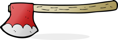 Bir insan tarafından çizilmiş bir balta.