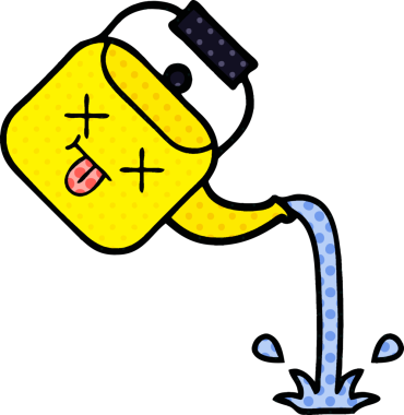 Bir insan tarafından çizilmiş bir çaydanlık çizgi filmi.