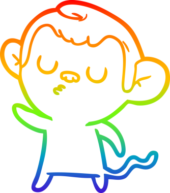 gökkuşağı gradyan çizgi çizimi bir insan tarafından çizilmiş bir maymun