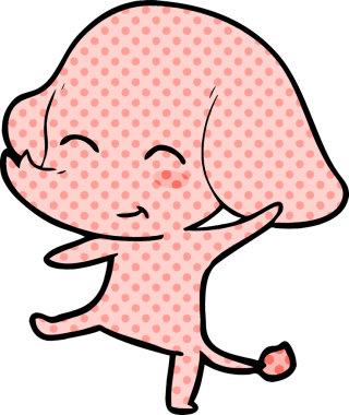 Bir insan tarafından çizilmiş şirin bir fil çizgi filmi.