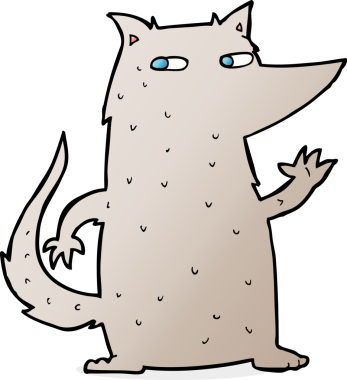 Bir insan tarafından çizilmiş bir kurt çizimi.