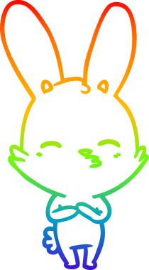 gökkuşağı gradyan çizimi bir insan tarafından çizilmiş meraklı tavşan çizgi filmi