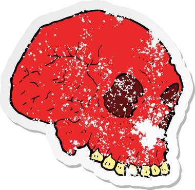 Bir insan tarafından çizilmiş ürkütücü bir karikatürün gerilimli yapıştırması.